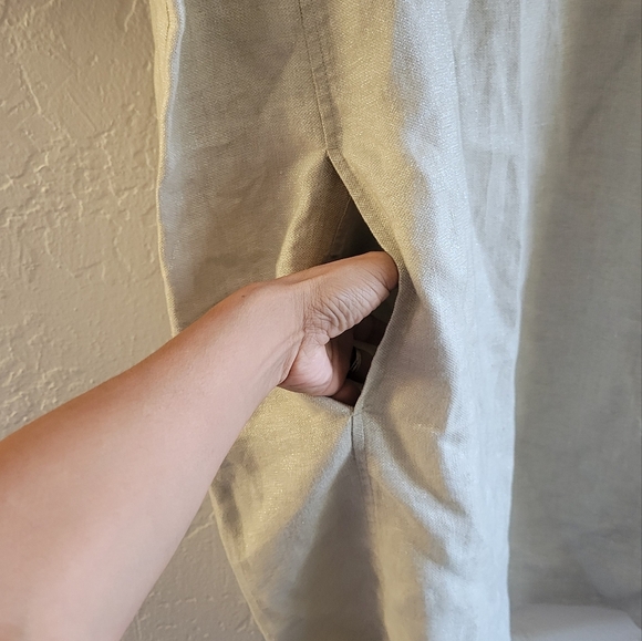 Eileen Fisher Organic Linen Dress Size Large - Picture 6 of 8